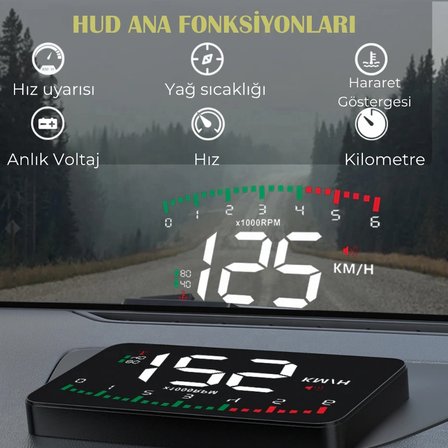 3.5 İnç HUD Head Up Display OBD2 Dijital Araç Hız Göstergesi Ön Cam Projektörü