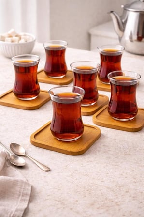 6’lı Kare Bambu Bardak Altlığı Seti 10 cm– Kaymaz, Dayanıklı, Şık Tasarım, Sunumluk