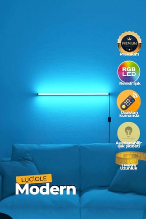 Led köşe abajur aplik lambader lamba ışık Uzaktan Kumandalı 16 Renk 4 animasyon yapışkanlı