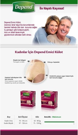 Kadın Emici Külot Hasta Bezi Orta Boy 36-42 Beden 10 Adet