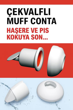 3’lü Set – Koku Yok! Çekvalfli Adaptör Conta – Lavabo Gideri Koku ve Geri Akış Önleyici