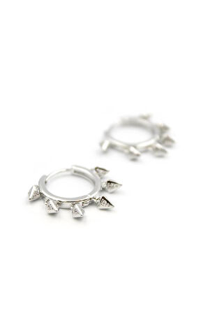 Sallantılı Halka Küpe - Gümüş