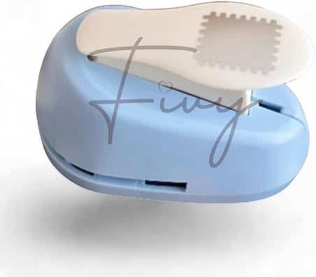 Mavi Pul Delgeç Tasarım Scrapbooking Malzemesi - Pul Şekilli Delgeç Kağıt Kesici