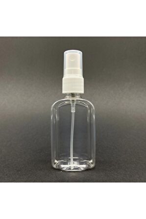 50 Cc Yassı Plastik Şişe - Beyaz Spreyli - 50 Ml Spreyli Pet Şişe ( 25 Adet)