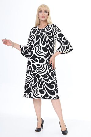 Çift Cepli Kışlık Büyük Beden Elbise 26E-2453