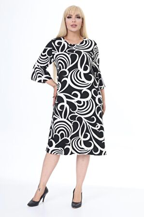 Çift Cepli Kışlık Büyük Beden Elbise 26E-2453