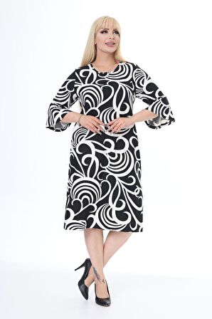 Çift Cepli Kışlık Büyük Beden Elbise 26E-2453