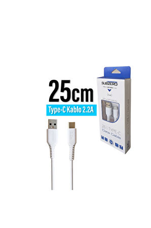 25 cm Type C Şarj Kablosu 2.2A Kısa Telefon Şarj Kablo TYPE-C 25cm