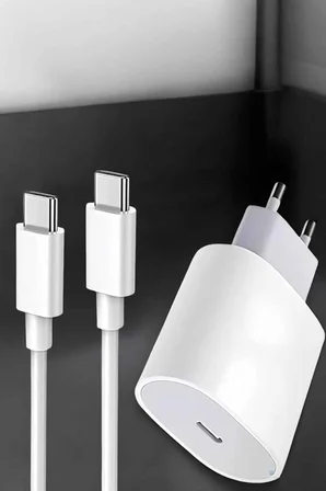 Şarj Aleti İos 15/15 Pro Max Uyumlu Şarj Adaptörü Ve Kablosu