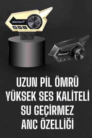Intercom Kask Kulaklığı Anc Özelliği Yüksek Ses Kaliteli Bluetooth Kulaklık