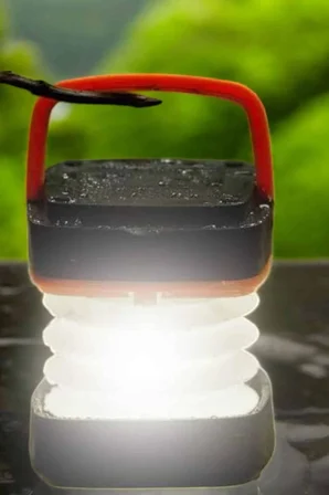 Led Lamba Kamp Lambası Hafif Taşınabilir Şarj Süreli Akordeon El Fenerli