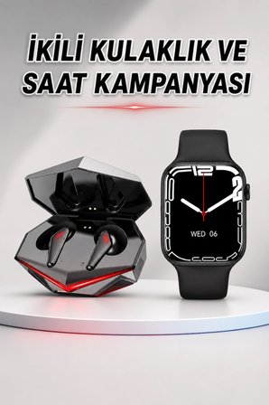 İkili Set Dev Kampanya Ucuz Kulaklık Ucuz Akıllı Saat Gürültü Önleyici Uzun Pil Ömrü