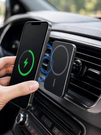 Araç İçi Manyetik Telefon Tutucu Ve 15w Kablosuz Hızlı Şarj Cihazı