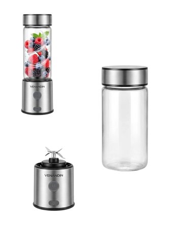 Çift Hazneli Cam Blender Usb Şarjlı Smoothie Ve Buz Kırıcı Blender