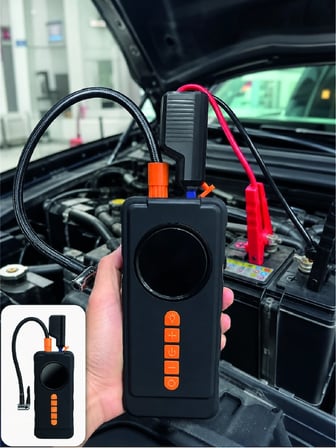 4'ü 1 Arada Akü Takviye Cihazı Dijital Lastik Şişirme Kompresörü 10000mah Powerbank Ve Led Fener