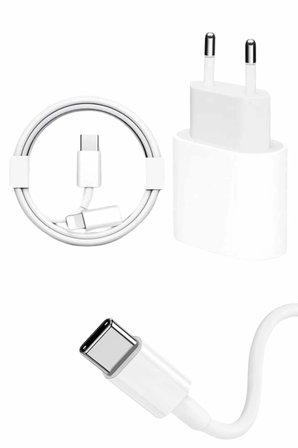 15/pro/pro Max 20w İos Uyumlu Hızlı Şarj Aleti Adaptörlü Beyaz