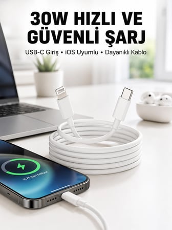 İos Uyumlu 8 X Xs Xr 11 12 13 14/pro Max Mini Plus Şarj Kablosu Yeni Nesil