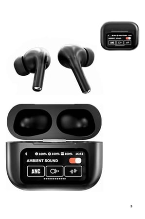 Yeni Nesil Anc Özellikli Çağrı Cevaplayan Dokunmatik Ekranlı Bluetooth Kulaklık Siyah