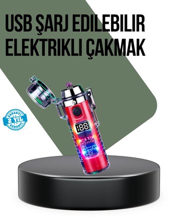 Güç Göstergeli Şarjlı Fenerli Usb Elektrikli Çakmak