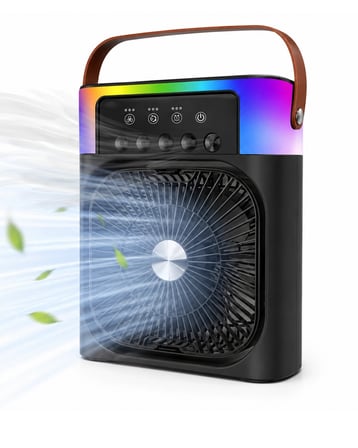 Taşınabilir Mini Klima Nemlendirici Fan Rgb Led Aydınlatmalı Usb Fan