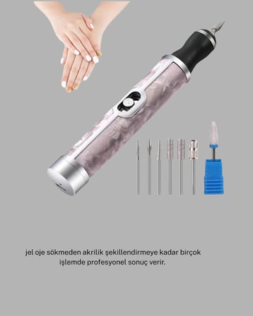20.000 Rpm Tırnak Matkabı + Mini Led Oje Kurutma Cihazı Seti Yeni Nesil