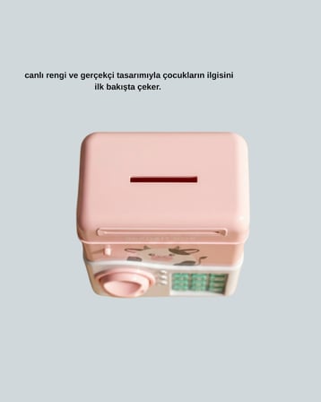 Pembe Şifreli Eğitici Atm Kasa Çocuk Kumbarası