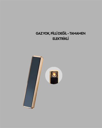 Plazma Ark Teknolojili Elektrikli Çakmak – Dokunmatik, Led Göstergeli, Şarj Edilebilir