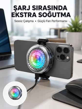 Rgb  Telefon Fanı Sessiz Soğutucu Tüm Akıllı Telefonlara Uygun Yeni Nesil
