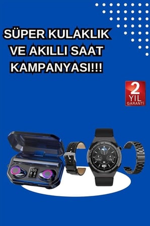 Yeni Nesil Kampanyası Bluetooth Bağlantılı Akıllı Saat Ve Kablosuz Kulaklık Dijital Göstergeli