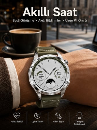 Akıllı Saat Bildirim Görme Sesli Görüşme Çoklu Kordon Gps Takibi