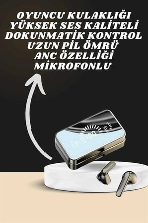 Aynalı Bluetooth Kulaklık Ve 7 Kordonlu Akıllı Saat Dijital Göstergeli Uzun Pil Ömrü