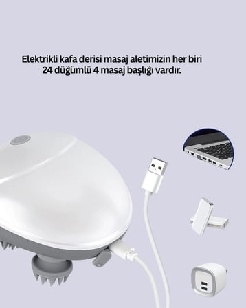 Su Geçirmez Elektrikli Kafa Masaj Cihazı Ipx7