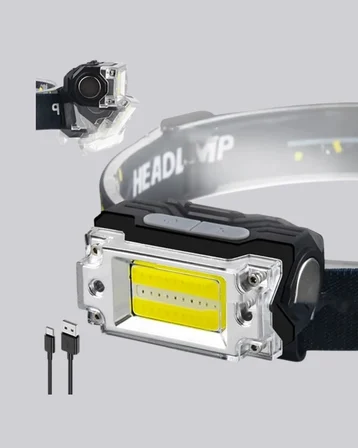 Usb Şarjlı Mini Led Kafa Feneri 50m Odak 150m Geniş Aydınlatma Yeni Nesil