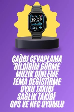 Ultra 3 Kordonlu Amoled Ekran Akıllı Saat Çok Fonksiyonlu Uyku Ve Sağlık Takibi