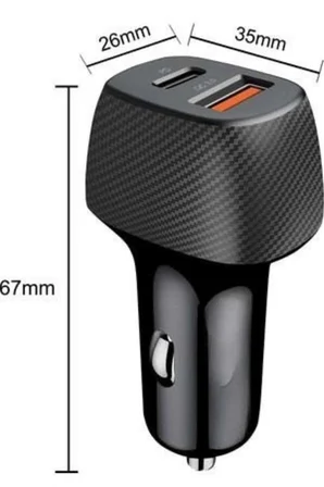Araç İçi Hızlı Şarj Soketi 38w Oto Çakmaklık Type-c Araba Çakmaklık