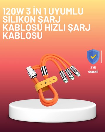 Çinko Alaşımlı Uçlu 120 w Şarj Kablosu – Dolaşmaya Dayanıklı 1,2 m Usb Kablo