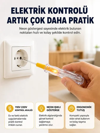 110-220v Elektrik Test Kalemi Korozyona Dayanıklı Nikel Kaplamalı
