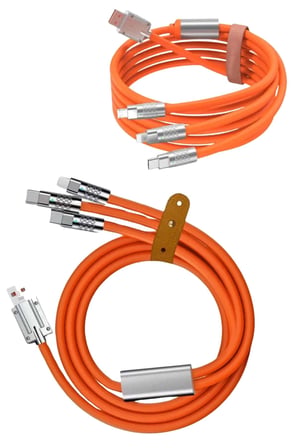 120w 3 İn 1 Uyumlu Silikon Şarj Kablosu Hızlı Şarj Kablosu