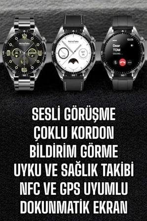 Akıllı Saat Titreşimli Amoled Ekran Uyku Ve Sağlık Takibi Sesli Görüşme