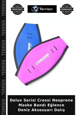 Delux Serisi Cressi Neoprene Maske Bandı Eğlence Deniz Aksesuarı Dalış
