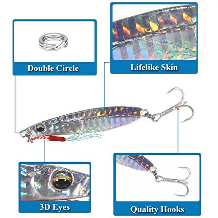 Jig Yem25gr Lures SahteYem Rapala Levrek,Lüfer,Çinekop,Yemi Asist3