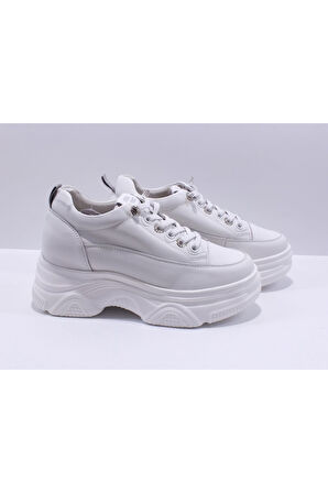 25K314 Deri gizli topuk kadın ayakkabı