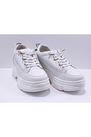 25K314 Deri gizli topuk kadın ayakkabı