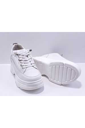 25K314 Deri gizli topuk kadın ayakkabı