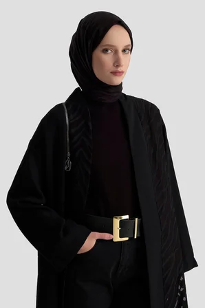 Zebra Desenli Salaş Kesim Cepli Hırka 25KT522