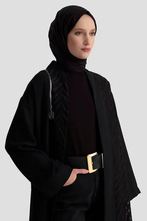Zebra Desenli Salaş Kesim Cepli Hırka 25KT522