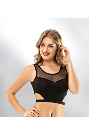 Kadın Siyah Pedsiz Penye Büstiyer