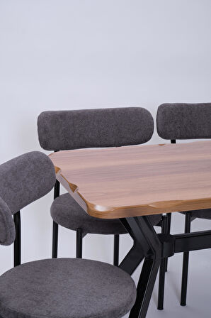 Kütük Alfa MDF Lak Mutfak Masa Sandalye Takımı 70x120