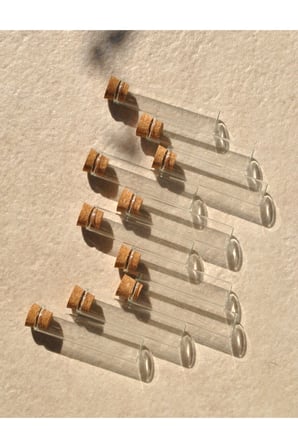 10 Adet Mantar Tıpalı Cam Tüp Şişe Söz Nişan Hediyelik 25 ml