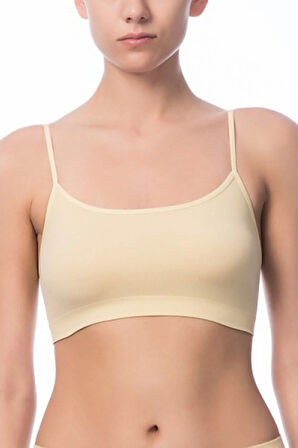 Kadın Ten Rengi Ip Askılı Seamless Dikişsiz Büstiyer 15002